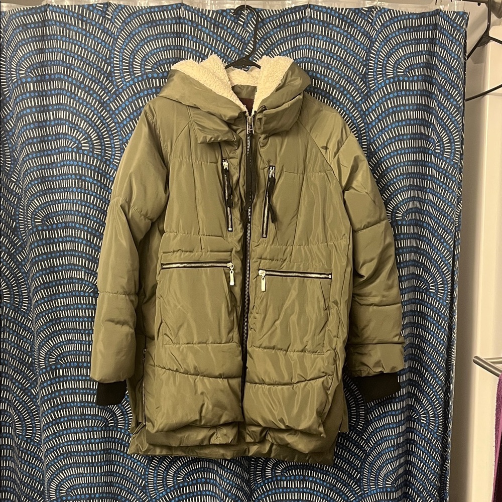 Ci Sono Olive Green Puffer Jacket